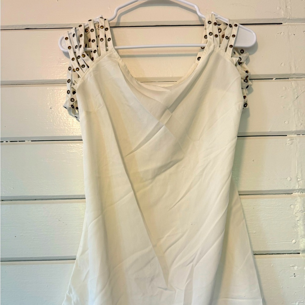 Vintage TopShop blouse with sleeve grommets - Size 6